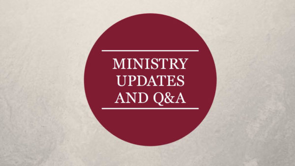 Ministry Update, Prayer, and Q&A Image